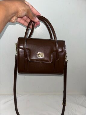 Source Unknown Brown Mini Satchel with Gold Hardware